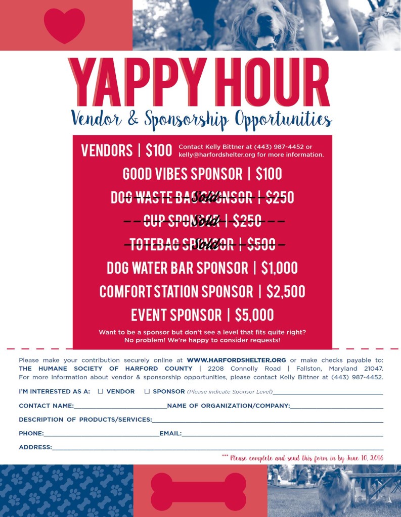 Yappy Hour Vendor & Sponsorship Opps