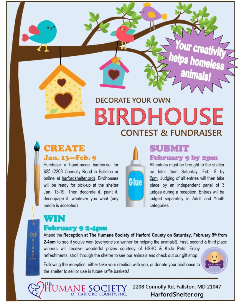 Decorate A Birdhouse Contest The Humane Society Of Harford County