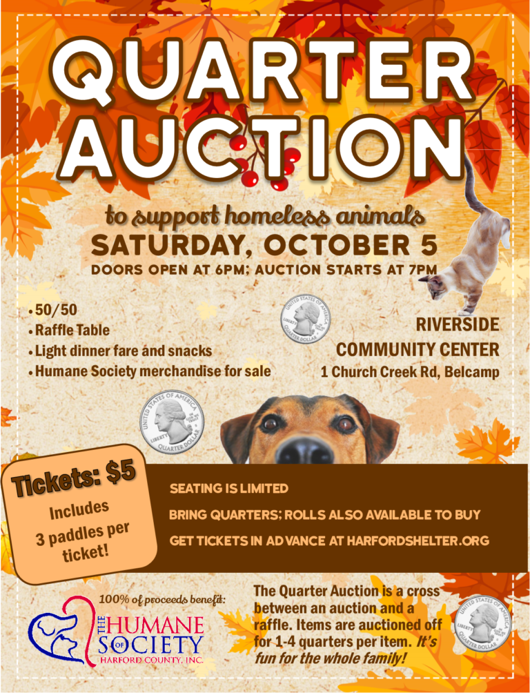 Quarter Auction The Humane Society of Harford County